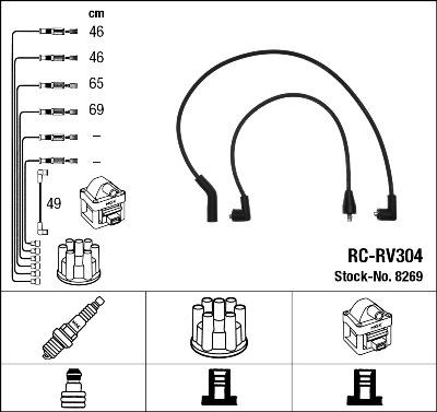 NGK 8269 - Комплект проводів запалювання autozip.com.ua