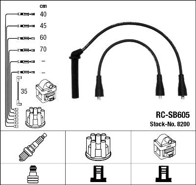NGK 8200 - Комплект проводів запалювання autozip.com.ua