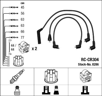 NGK 8286 - Комплект проводів запалювання autozip.com.ua