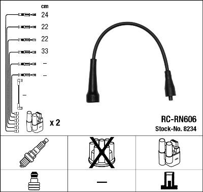 NGK 8234 - Комплект проводів запалювання autozip.com.ua