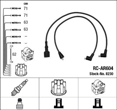 NGK 8230 - Комплект проводів запалювання autozip.com.ua