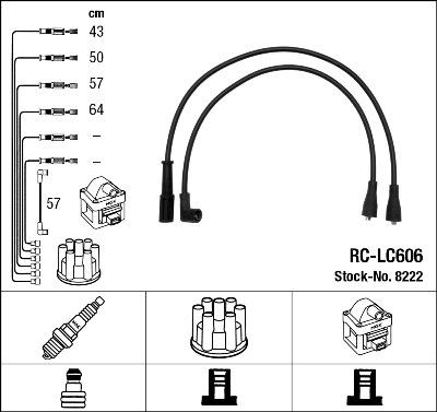 NGK 8222 - Комплект проводів запалювання autozip.com.ua