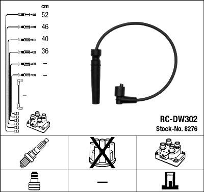 NGK 8276 - Комплект проводів запалювання autozip.com.ua