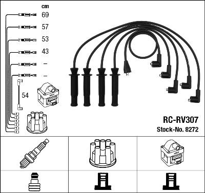 NGK 8272 - Комплект проводів запалювання autozip.com.ua