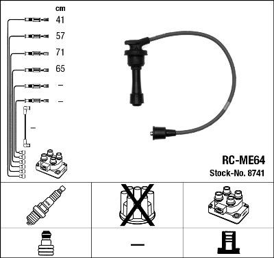 NGK 8741 - Комплект проводів запалювання autozip.com.ua