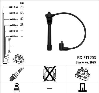 NGK 2995 - Комплект проводів запалювання autozip.com.ua