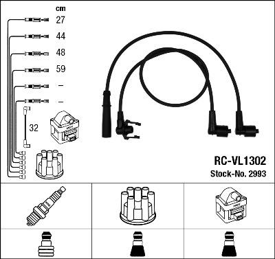 NGK 2993 - Комплект проводів запалювання autozip.com.ua