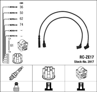 NGK 2917 - Комплект проводів запалювання autozip.com.ua