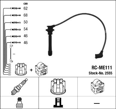 NGK 2555 - Комплект проводів запалювання autozip.com.ua