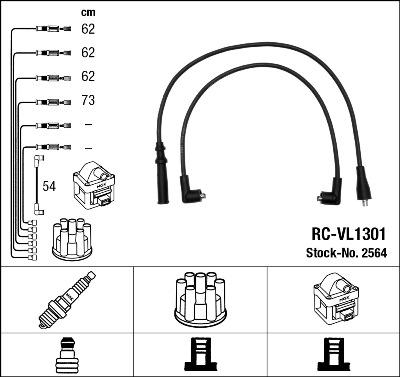 NGK 2564 - Комплект проводів запалювання autozip.com.ua