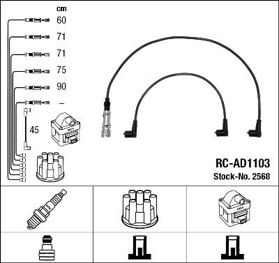 NGK 2568 - Комплект проводів запалювання autozip.com.ua