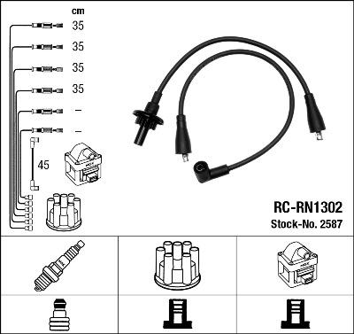 NGK 2587 - Комплект проводів запалювання autozip.com.ua