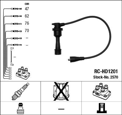 NGK 2570 - Комплект проводів запалювання autozip.com.ua