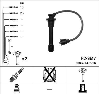 NGK 2706 - Комплект проводів запалювання autozip.com.ua