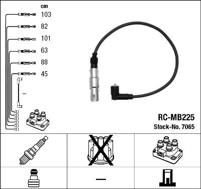 NGK 7065 - Комплект проводів запалювання autozip.com.ua