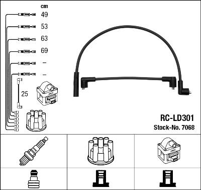 NGK 7068 - Комплект проводів запалювання autozip.com.ua