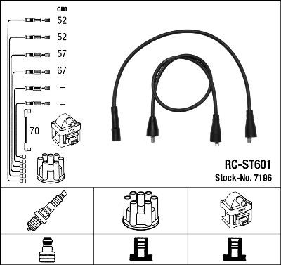 NGK 7196 - Комплект проводів запалювання autozip.com.ua