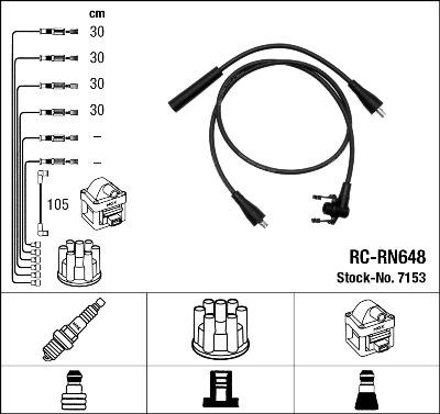 NGK 7153 - Комплект проводів запалювання autozip.com.ua