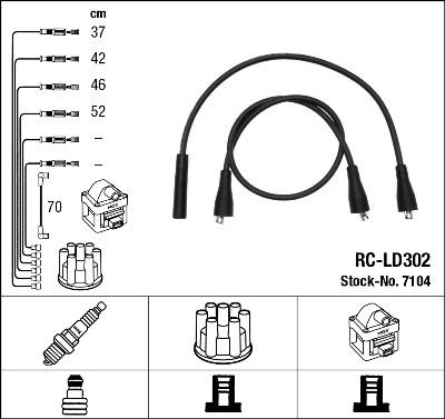NGK 7104 - Комплект проводів запалювання autozip.com.ua