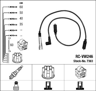 NGK 7363 - Комплект проводів запалювання autozip.com.ua