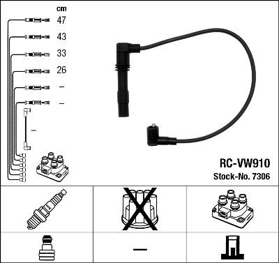 NGK 7306 - Комплект проводів запалювання autozip.com.ua