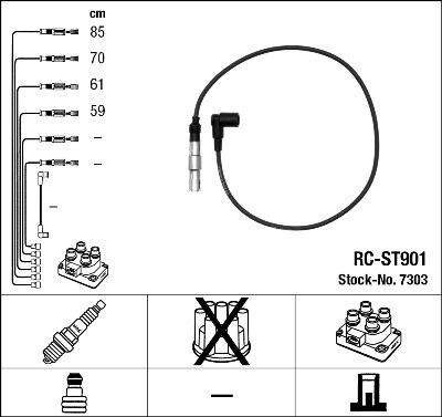 NGK 7303 - Комплект проводів запалювання autozip.com.ua