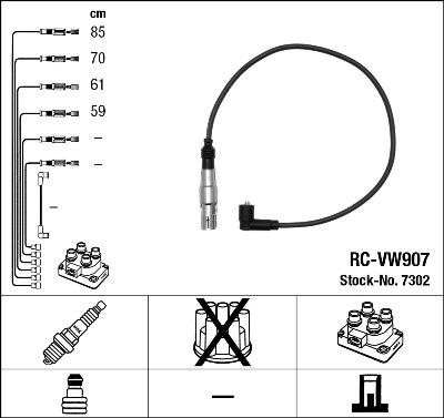 NGK 7302 - Комплект проводів запалювання autozip.com.ua