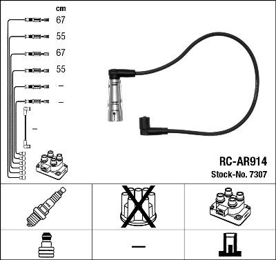 NGK 7307 - Комплект проводів запалювання autozip.com.ua