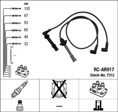 NGK 7312 - Комплект проводів запалювання autozip.com.ua