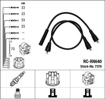 NGK 7379 - Комплект проводів запалювання autozip.com.ua