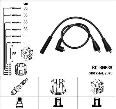 NGK 7375 - Комплект проводів запалювання autozip.com.ua