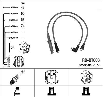 NGK 7377 - Комплект проводів запалювання autozip.com.ua