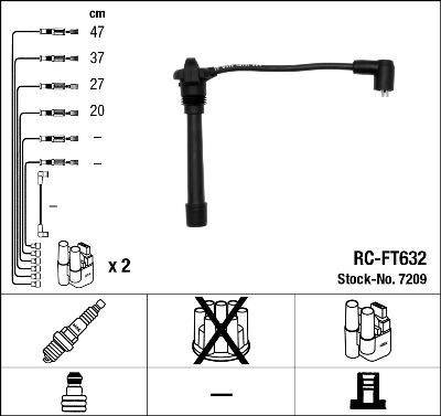 NGK 7209 - Комплект проводів запалювання autozip.com.ua