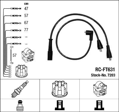 NGK 7203 - Комплект проводів запалювання autozip.com.ua