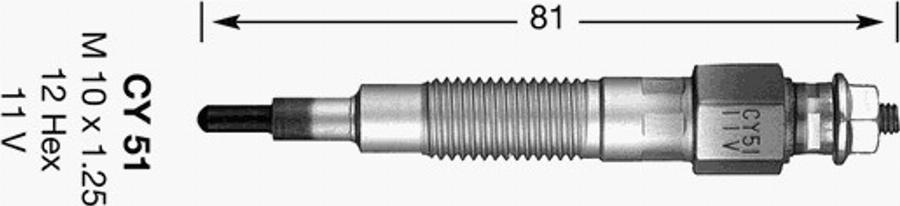 NGK CY51 - Свічка розжарювання autozip.com.ua