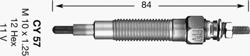 NGK CY57 - Свічка розжарювання autozip.com.ua