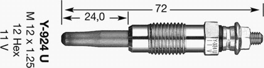 NGK Y-924U - Свічка розжарювання autozip.com.ua