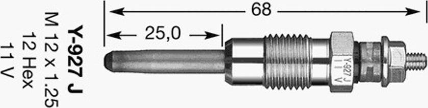 NGK Y-927J - Свічка розжарювання autozip.com.ua