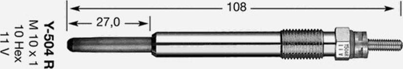 NGK Y-504 R - Свічка розжарювання autozip.com.ua