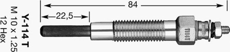 NGK Y-114T - Свічка розжарювання autozip.com.ua