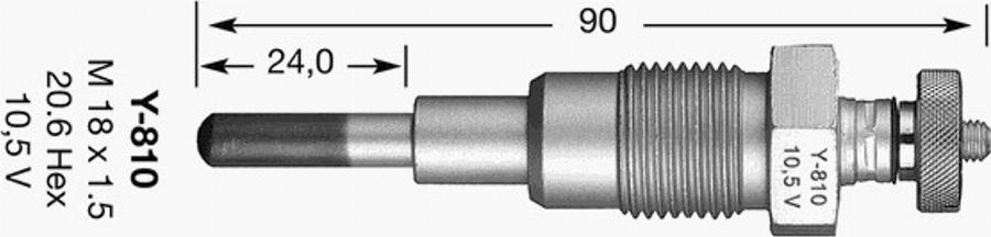 NGK Y-810 - Свічка розжарювання autozip.com.ua