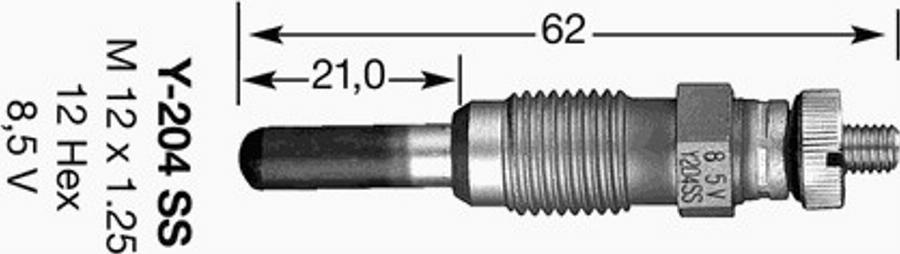 NGK Y-204SS - Свічка розжарювання autozip.com.ua