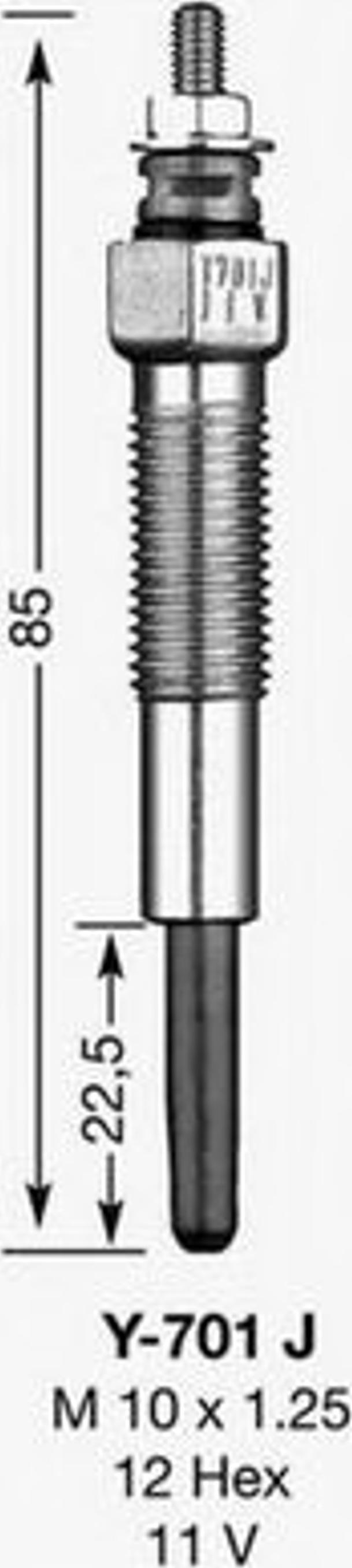 NGK Y-701 J - Свічка розжарювання autozip.com.ua