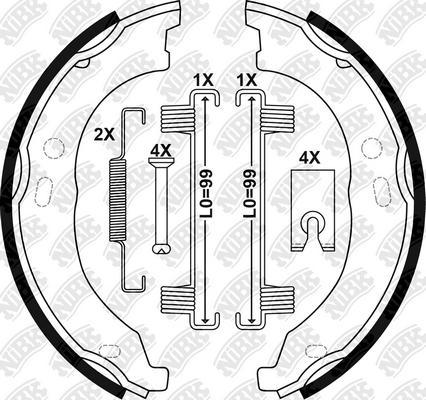 NiBK FN0681 - Комплект гальм, ручник, парковка autozip.com.ua