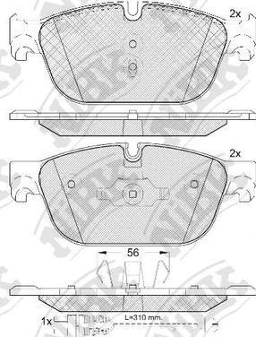 NiBK PN42001 - Гальмівні колодки, дискові гальма autozip.com.ua