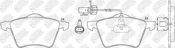 NiBK PN0340W - Гальмівні колодки, дискові гальма autozip.com.ua