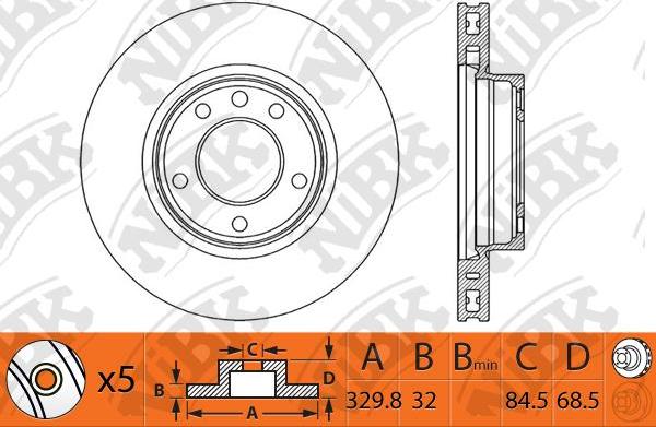 NiBK RN1235 - Гальмівний диск autozip.com.ua