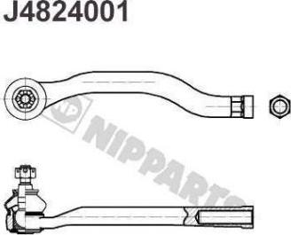 Nipparts J4824001 - Наконечник рульової тяги, кульовий шарнір autozip.com.ua