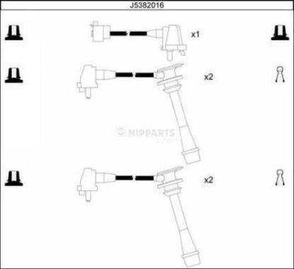 Nipparts J5382016 - Комплект проводів запалювання autozip.com.ua