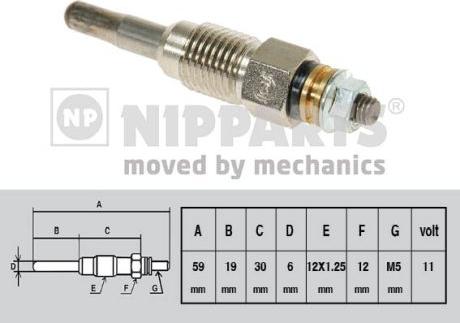 Nipparts J5715013 - Свічка розжарювання autozip.com.ua